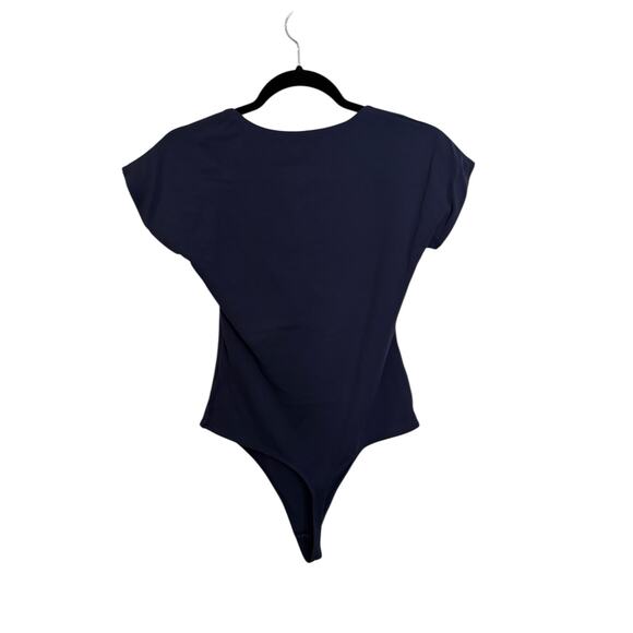 Aritzia Babaton Bodysuit Womens Large Original Contour Squareneck Navy Blue - Picture 2 of 5
